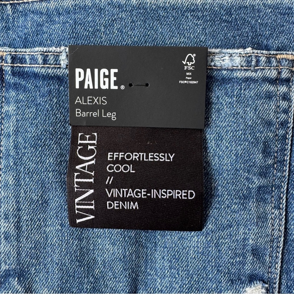 Paige Alexis Barrel Leg Jeans in Le Club | 33 NWT - Picture 8 of 14